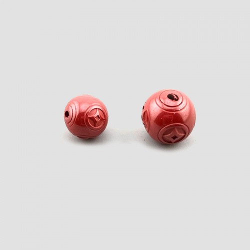 비즈팡 [JS-2-02]경면주사 펜던트 제왕사90% 엽전볼 9.5/12mm ,1개