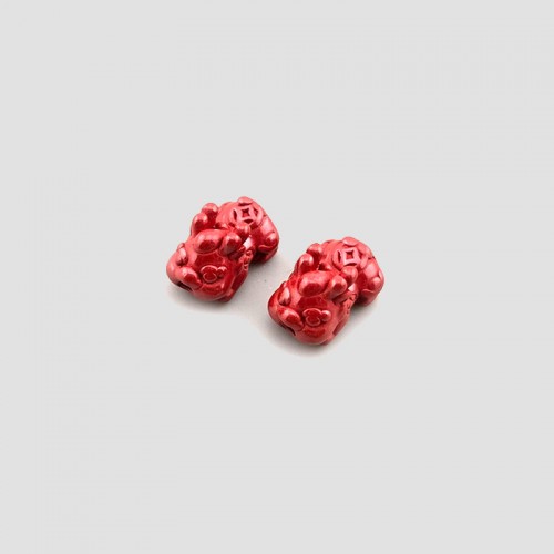 비즈팡 [JS-3-01]경면주사 제왕사90% 아기비휴 13.5x8.6mm (내경1mm) 미니비휴 ,1개