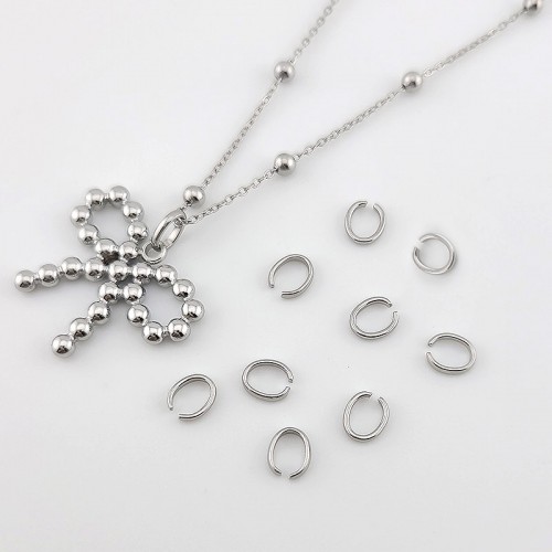 비즈팡 [S1-19-001]써지컬스틸 펜던트고리 U자고리 5x6mm 무도금 ,1개