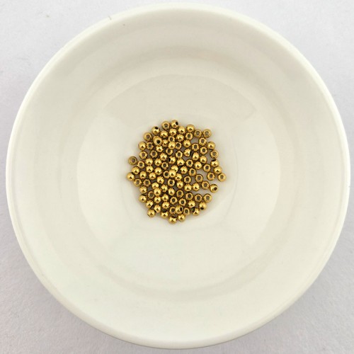 비즈팡 [S1-100-23]써지컬스틸 라운드볼 메탈볼 3mm 진공골드 ,10개