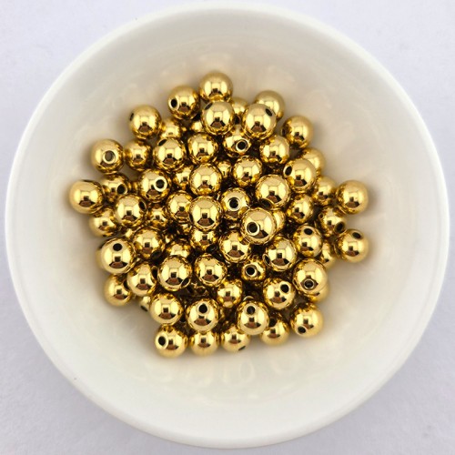 비즈팡 [S1-100-28]써지컬스틸 라운드볼 메탈볼 8mm 진공골드 ,5개