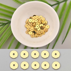 비즈팡 [S1-200-02]써지컬스틸 원판론델 도넛 와샤 8mm 진공골드 ,5개