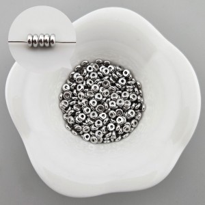 비즈팡 [S1-200-11]써지컬스틸 납작 타이어론델 4mm 무도금 ,10개