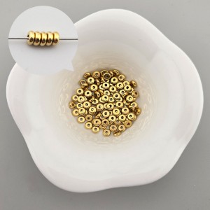 비즈팡 [S1-200-11]써지컬스틸 납작 타이어론델 4mm 진공골드 ,4개