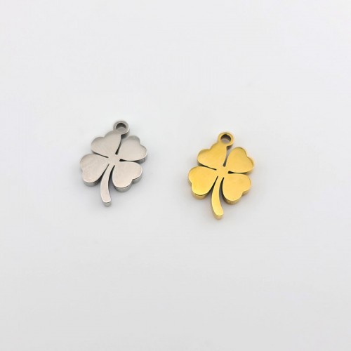 비즈팡 [S1-03-001]써지컬스틸 펜던트 네잎클로버 12x18mm ,1개