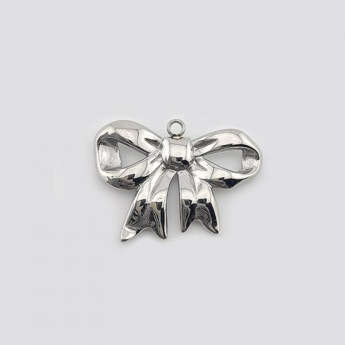 비즈팡 [S3-03-003]써지컬스틸 펜던트 발레코어 와이드리본 30.6x22mm 무도금 ,1개