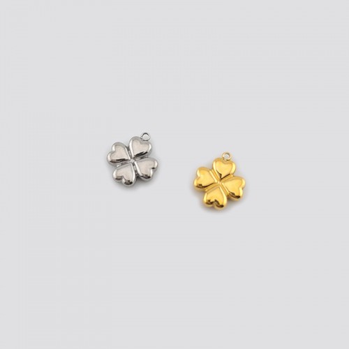 비즈팡 [S3-03-004]써지컬스틸 펜던트 네잎클로버 10x12mm ,1개