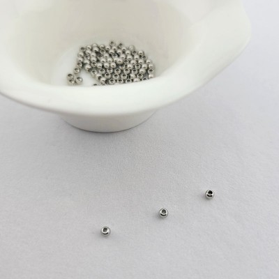 비즈팡 [S5-1-902]써지컬스틸 부자재 메탈볼 2.5mm (내경0.7mm) 무도금 ,100개