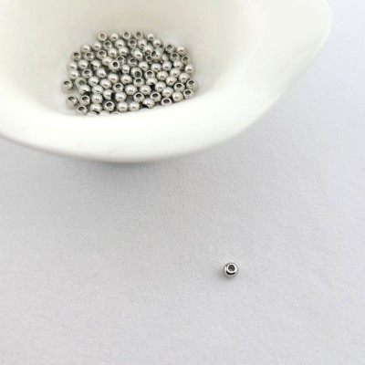 비즈팡 [S5-1-903]써지컬스틸 부자재 메탈볼 3mm (내경0.9mm) 무도금 ,100개