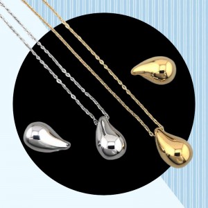 비즈팡 [S1-06-06]써지컬스틸 펜던트 볼드물방울 9.5x16mm 무도금 ,1개