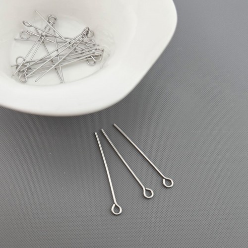 비즈팡 [S1-7-300]써지컬스틸 부자재 구핀 9핀 0.6x30mm 무도금 ,20개