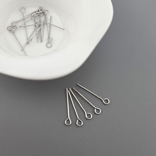 비즈팡 [S9-07-201]써지컬스틸 부자재 구핀 9핀 0.6x20mm 무도금 ,20개