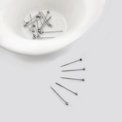 비즈팡 [S1-7-100]써지컬스틸 볼핀 볼1.8mm 0.6x16mm 무도금 ,20개