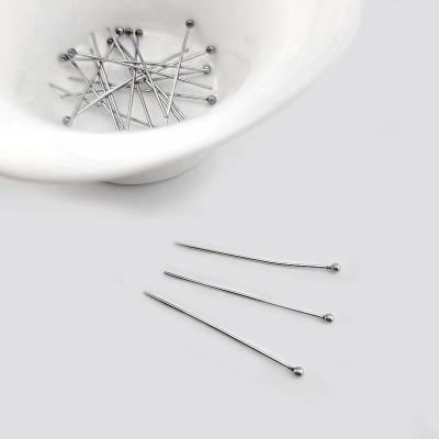 비즈팡 [S1-7-101]써지컬스틸 볼핀 볼1.8mm 0.6x30mm 무도금 ,20개