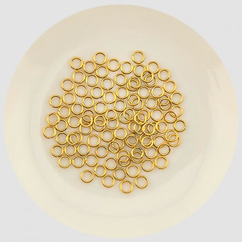 비즈팡 [S1-7-001-24]써지컬스틸 부자재 O링 오링 0.6x2.5mm (내경) 진공골드 ,5개