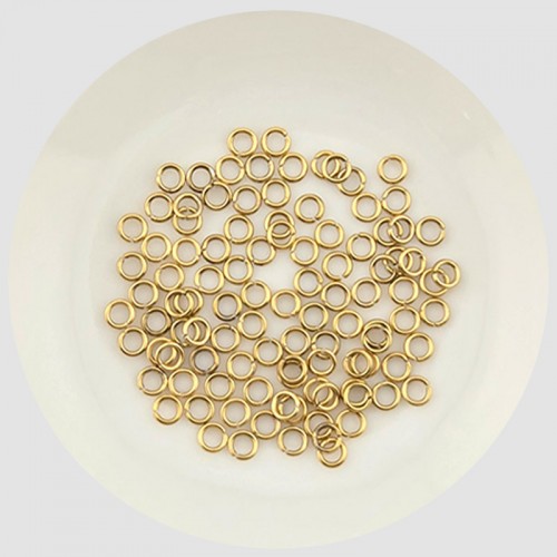비즈팡 [S1-7-001-26]써지컬스틸 부자재 O링 오링 0.7x2mm (내경) 진공골드 ,5개