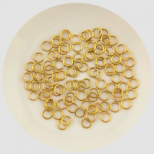 비즈팡 [S1-7-001-28]써지컬스틸 부자재 O링 오링 0.7x3mm (내경) 진공골드 ,5개
