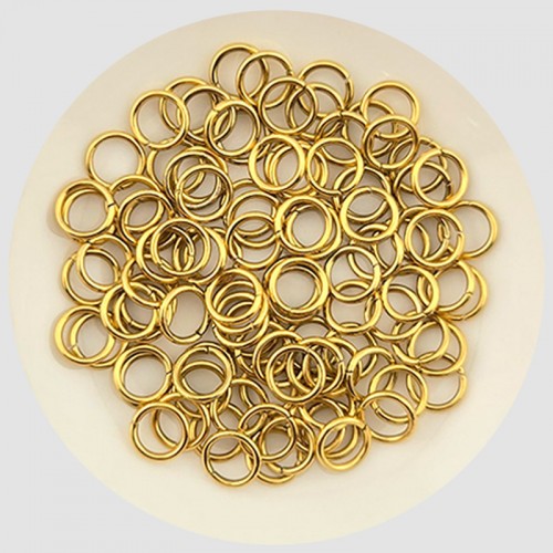 비즈팡 [S1-7-001-34]써지컬스틸 부자재 O링 오링 1x5mm (내경) 진공골드 ,5개