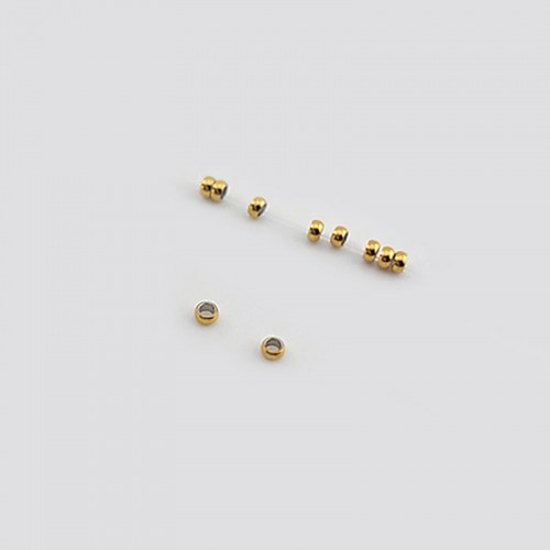비즈팡 [S1-7-502]써지컬스틸 고정장식 고정볼 2mm (내경0.8mm) 진공골드 ,10개