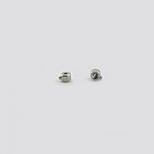 비즈팡 [S1-7-511]써지컬스틸 고정장식 원통 침누름볼 3mm(4x3.4mm) (와이어줄 전용) 무도금 ,1개