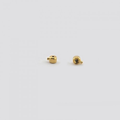 비즈팡 [S1-7-511]써지컬스틸 고정장식 원통 침누름볼 3mm(4x3.4mm) (와이어줄 전용) 진공골드 ,1개
