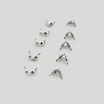 비즈팡 [S1-7-521]써지컬스틸 고정장식 올챙이캡 2mm 무도금 구멍지프 ,10개