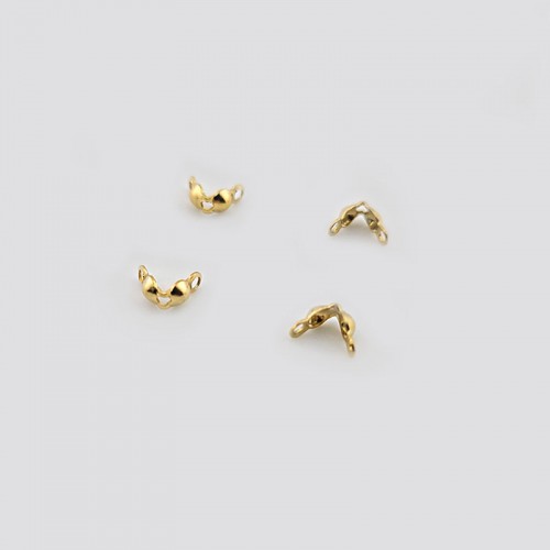 비즈팡 [S1-7-521]써지컬스틸 고정장식 올챙이캡 2mm 진공골드 구멍지프 ,4개