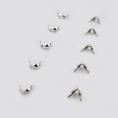 비즈팡 [S1-7-522]써지컬스틸 고정장식 올챙이캡 3mm 무도금 구멍지프 ,10개