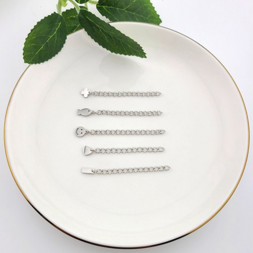 비즈팡 [S1-7-651]써지컬스틸 부자재 꼬리체인 160SB 4cm+모양택 무도금 ,1개