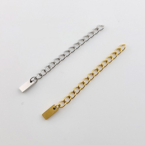 비즈팡 [S1-7-651]써지컬스틸 부자재 꼬리체인 160SB 4cm+모양택-직사각 ,1개