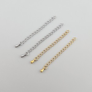 비즈팡 [S1-7-652]써지컬스틸 부자재 꼬리체인 150SB 4cm+통통물방울택 ,1개