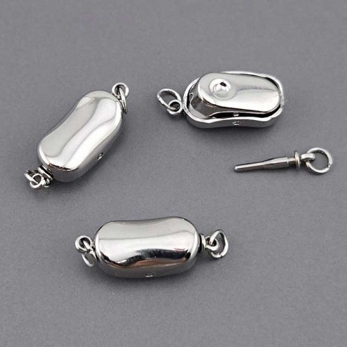 비즈팡 [S1-7-820]써지컬스틸 부자재 총알클래습 (대) 19.5mm (쭈글클래습) ,1개