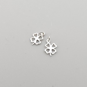 비즈팡 [SVP-22-02]순은펜던트 실버925 공간네잎클로버 6x7.6mm+O링 고리미니클로버  ,1개