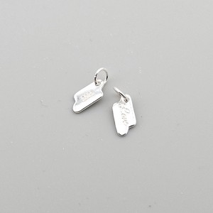 비즈팡 [SVP-22-04]순은펜던트 실버925 러브태그 6x11mm+O링 사랑 Love ,1개