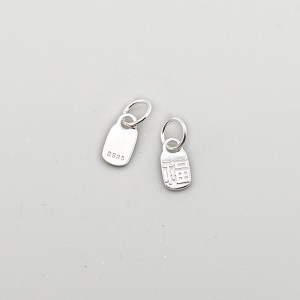 비즈팡 [SVP-22-11]순은펜던트 실버925 福 복자라벨태그 5x9mm+O링 ,1개