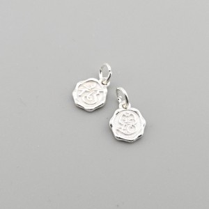 비즈팡 [SVP-23-12]순은펜던트 실버925 복자윙크뱀 9x10mm+O링 복을주는뱀 푸른뱀 ,1개
