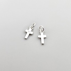 비즈팡 [SVP-25-01]순은펜던트 실버925 초미니십자가 5x10mm+O링 두께1mm ,1개