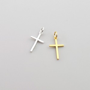 비즈팡 [SVP-25-05]순은펜던트 실버925 심플십자가 9.6x16mm+O링 두께1.2mm ,1개