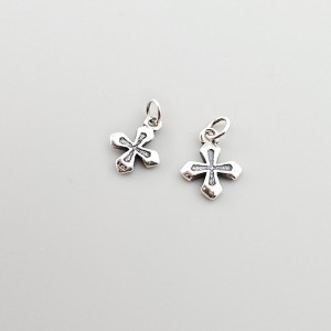 비즈팡 [SVP-25-06]순은펜던트 실버925 엔틱크로스십자가 10x13mm+O링 두께1.7mm ,1개