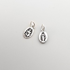 비즈팡 [SVP-25-10]순은펜던트 실버925 성모마리아기적의패타원 7x13mm+O링 두께1.7mm ,1개