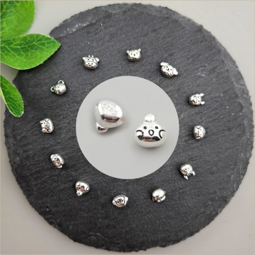 비즈팡 [SVP-09-10]순은펜던트 실버925 십이간지 12간지 미니동물 통과형 10.닭띠 5x5.5mm  ,1개