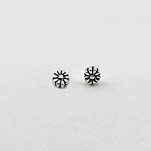 비즈팡 [SVP-02-02]순은펜던트 실버925 행운 데이지꽃통과형 5.5mm ,1개