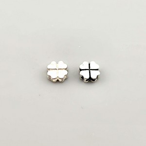 비즈팡 [SVP-02-05]순은펜던트 실버925 행운 네잎클로버 네잎꽃통과형 7mm ,1개