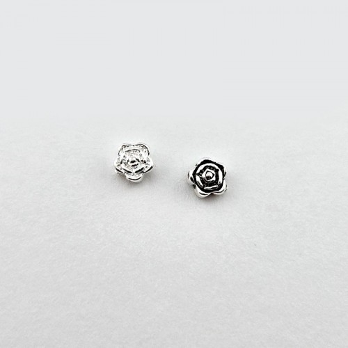 비즈팡 [SVP-02-06]순은펜던트 실버925 행운 장미꽃 통과형 6mm ,1개