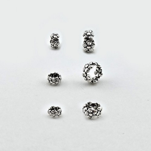비즈팡 [SVP-02-11]순은펜던트 실버925 행운 벚꽃론델 5.5mm 8mm (내경3/5.5mm) ,1개
