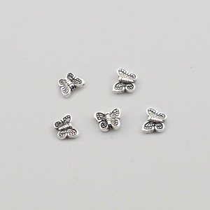 비즈팡 [SVP-03-01]순은펜던트 실버925 행운 미니 엔틱 나비 통과형 6x5mm (내경 0.6mm) 세로홀 ,1개