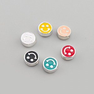 비즈팡 [SVP-05-11]순은펜던트 실버925 에폭 스마일 통과형 6mm (내경0.8mm) ,1개