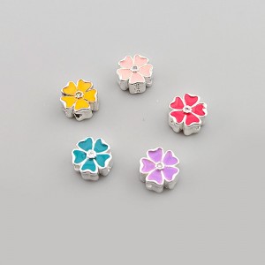 비즈팡 [SVP-05-12]순은펜던트 실버925 에폭 다섯잎꽃 통과형 6mm (내경0.8mm)  ,1개
