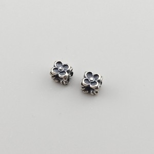 비즈팡 [SVP-06-01]순은펜던트 실버925 네잎꽃사각통과형 4x4mm (내경1.6mm) ,1개