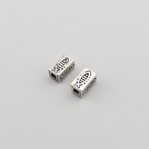 비즈팡 [SVP-06-07]순은펜던트 실버925 물고기사각통과형 6.5x3.7mm (내경1.7mm) ,1개